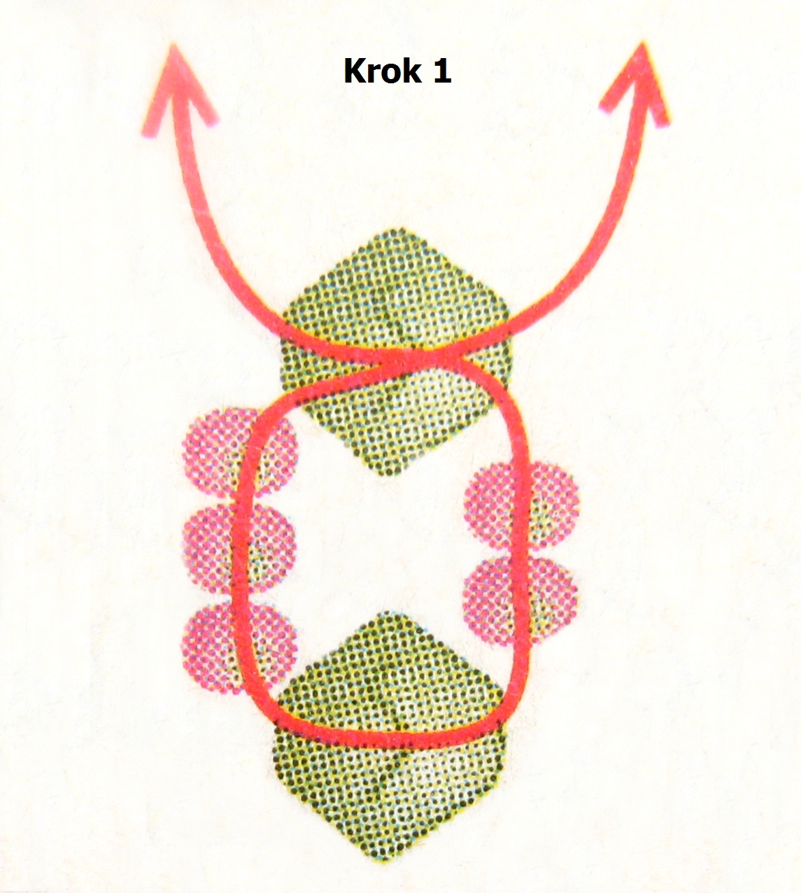 Krok 1 - obšitá Rivoli Swarovski